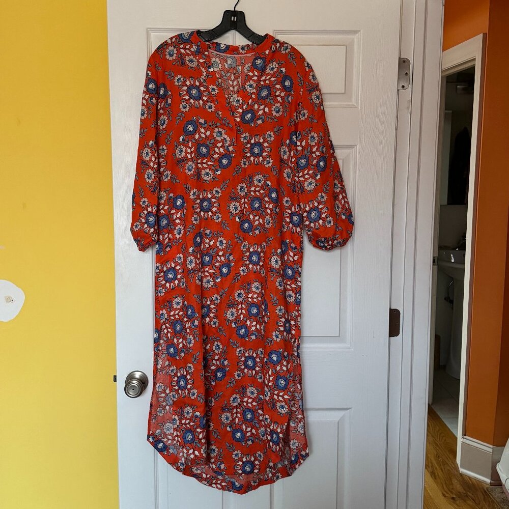 Boden Orange Floral High Low Dress